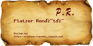 Platzer Renátó névjegykártya