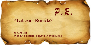Platzer Renátó névjegykártya
