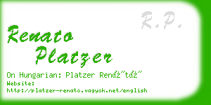 renato platzer business card